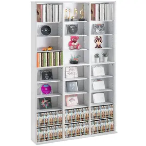 VEVOR Media Storage Cabinet, Adjustable DVD Cabinet, CD Storage Holds up to 1080 CDs, Protects Organizes Music, Movie, Video Games or Memorabilia Collections - EspressoVEVOR Super Brand Day
