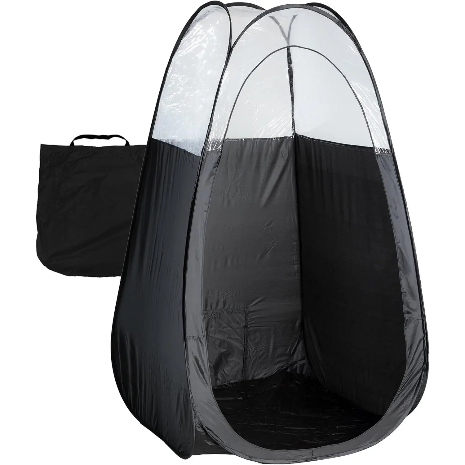 Black Spray Tan Tent - Pop Up Portable Professional Self Tanning Booth with Carry Bag  Floor and Extraction Fan Opening - less Spray Tan Backdrop