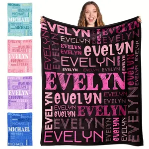 Personalized Name Blanket - Customizable for Female or Male Names - Perfect for Birthday Gifts - Soft and Comfortable - Suitable