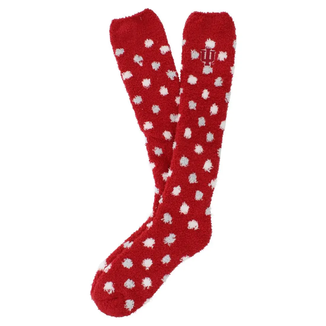 FBF Originals Women's Indiana Hoosiers Ankle Length Socks, Red Sleepsoft Polka Dot Lounge Footwear, Cute Fashion Socks for Cozy Feet