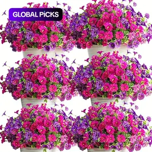 Artificial Flower (16pcs/set), Faux Decorative Flower for Home Garden, Porch, Window Box & Yard, Spring/Summer Artificial Flower Plant for Seasonal Celebrations #GLOBAL PICKS