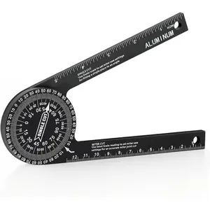 7 Inch  Miter  Protractor, Professional Angle Measuring Tool, Comes with Two Extra Straightedge Protractors for Woodworkers, Builders, Plumbers,  DIY