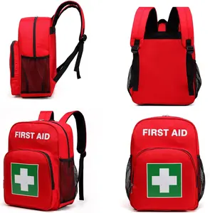 Gatycallaty First Aid Kit Waterproof Empty Emergency Backpack for Home Car Travel Camping Sports Office (Red)