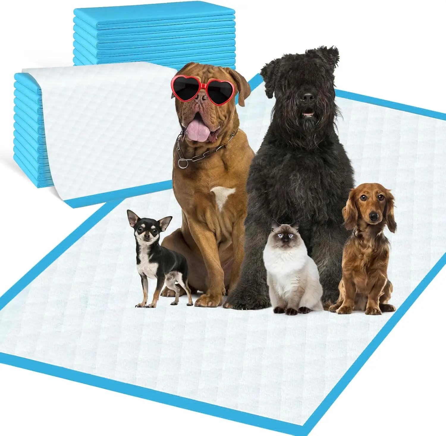 XXXXL Pee Pads for Dogs & Cats 31"x55" , Puppy Pads Extra Large, Disposable Thicken Pet Training Pads for Doggie Rabbits, Incontinence Underpads Ultra Absorbent & Quick-Dry, Leakproof Potty Pad 40 Count