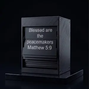 Christianity Split Flap Display with USB-C Connectivity Automatic Verse Changes for Home Study Room Religious Ornaments Minimalist Design