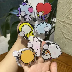 Adorable Kpop Character with Lightstick MagSafe Phone Grip – Magnetic Pop Socket Kickstand for iPhone & Kindle