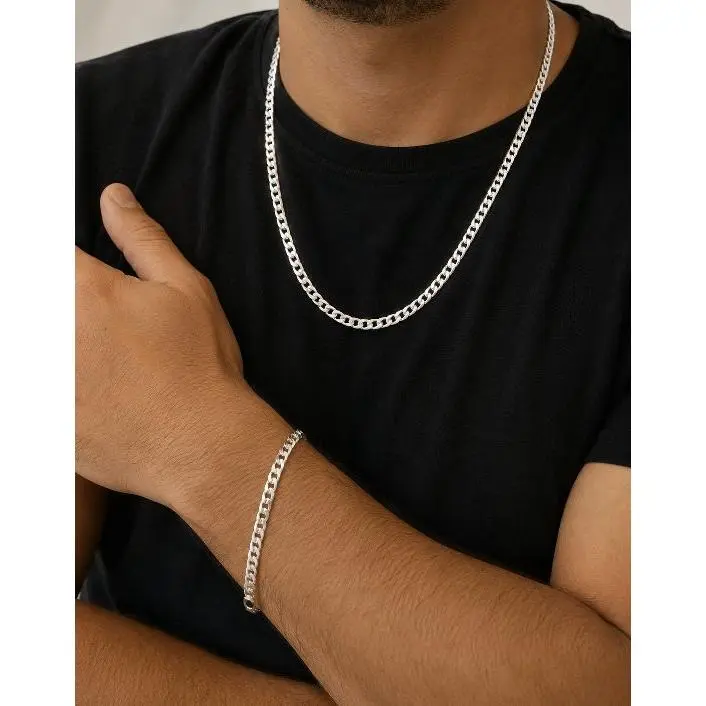 925 Sterling Silver Necklace & Bracelet Set
