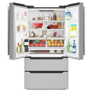 22.5 Cu. ft. French Door Refrigerator with Automatic Ice Maker, Deep Freezer, 4 Door Stainless-Steel Fridge - RERFDSS-22C