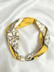 New Pearl Necklace Magnetic Clasp Small Scarf, Neck Protector, Lockbone Tie, Thin Scarf, Fashionable and Versatile, Stylish Accessory