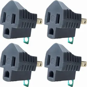 3 Prong to 2 Prong adapter, Polarized Grounding Converter, 3-Prong Plug adapter, ETL, Grey, 4 PACK