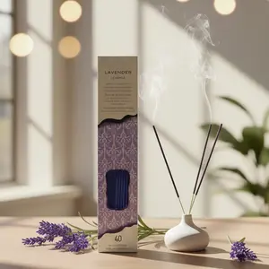 Highly Fragranced Lavender Incense Sticks, Pack of 40, for Aromatic Relaxation and Home Fragrance Scent