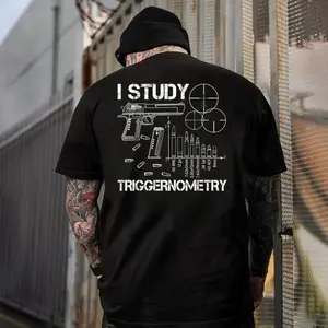 I Study Triggernometry T-Shirt, Funny Gun Lover Gift Hoodie, Cool Firearm Enthusiast T-Shirt, Unique Shooting Range Sweater