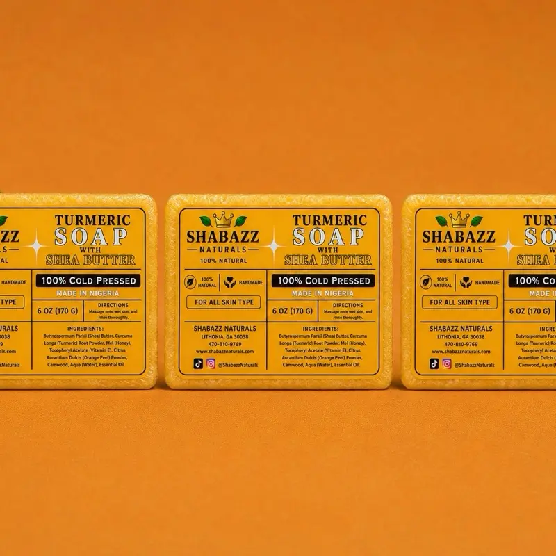 3-Pack Turmeric Glow Bar, Natural Skin Brightening Cleansing Bar for Daily Use