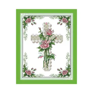 Heart of Rose Cross Stitch Kit 88X112 Counted Embroidery DIY Craft Traditional Floral Wall Art for Living Room Holiday Gift