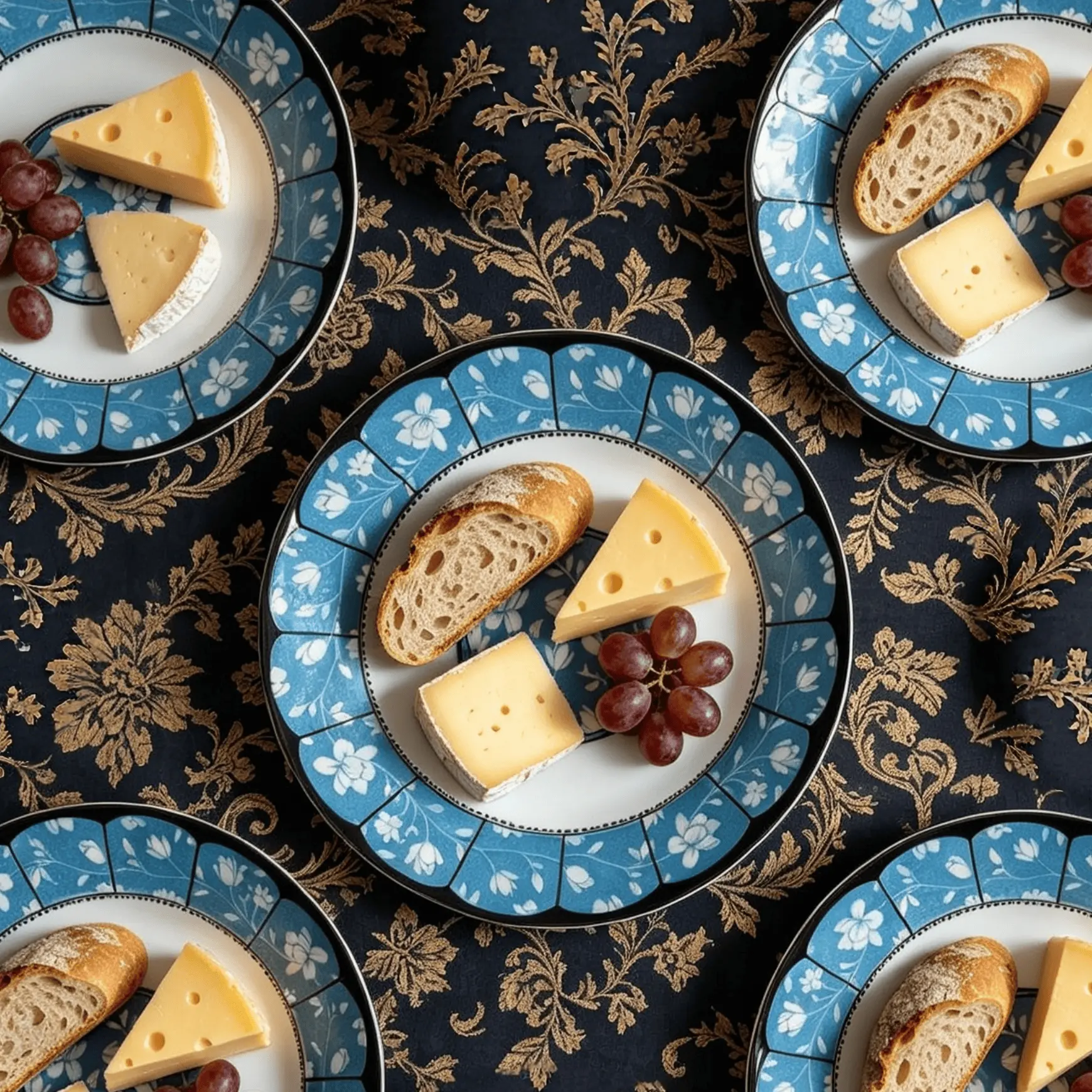 6-pcs 8-inch Retro Floral Handmade Ceramic Deep Plate, Pretty Small Floral Dinner Plate, Holiday-Style Gift Ceramic Bowl - Easy to Clean, Oven, Microwave and Dishwasher Safe, Stackable Ceramic Dinner Plate