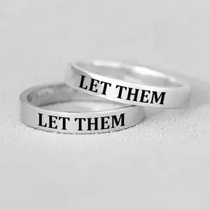 Stainless Steel Engraved Motivational Ring for Female - Daily Elegant Accessory with Inspirational Message, Ideal for Women's Gifting (Sisters, Best Friends)