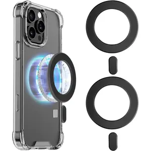 for Magsafe Magnet Sticker,2PCS,Magnetic Adapter Ring for Phone Cases&Wireless Charging,Mag Safe Accessories,Compatible with iPhone 16/15/14/13,Galaxy S24/S23/S22/Ipad/Kindle (Black 2PCS)