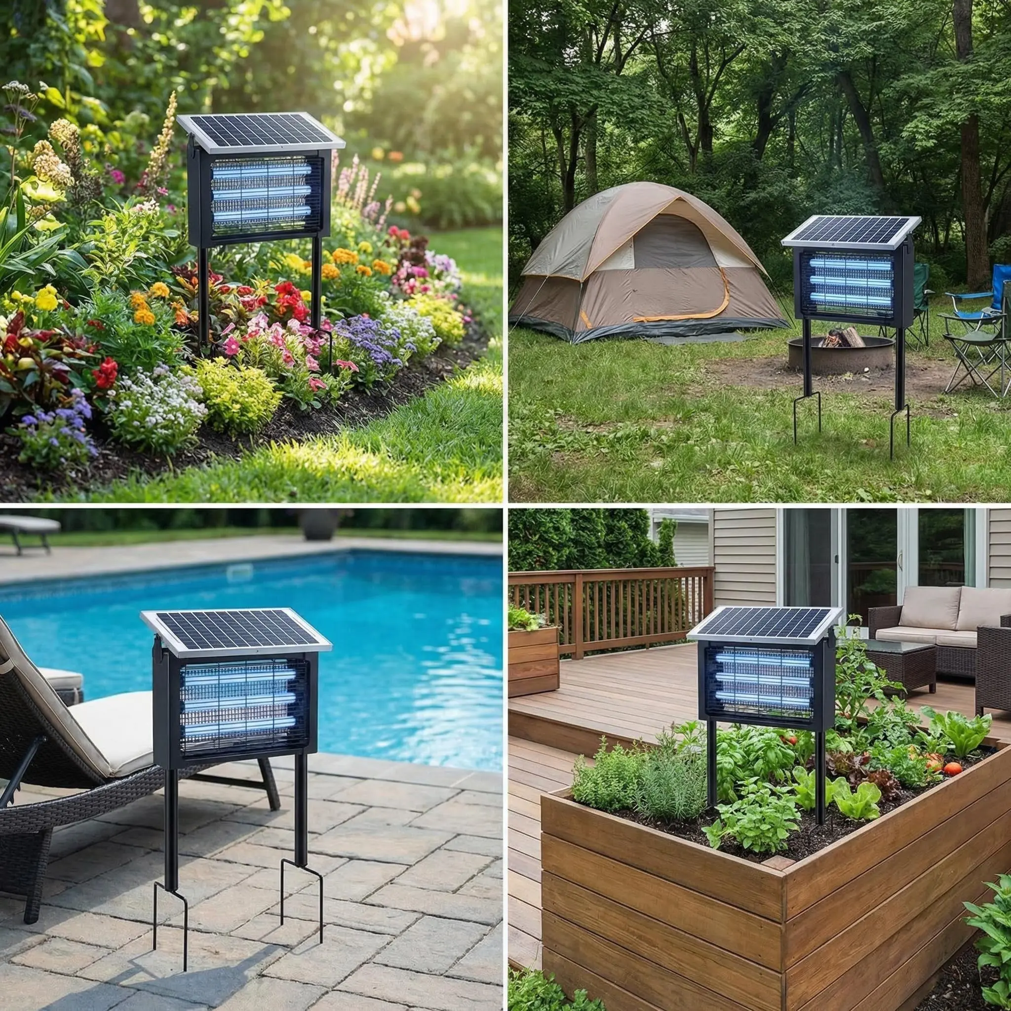 Wireless Solar-Powered Outdoor Household Appliance Protective Cover, Rechargeable Portable Pest Control Accessory, 2000sqft Larger Area Coverage for Terrace, Camping Use