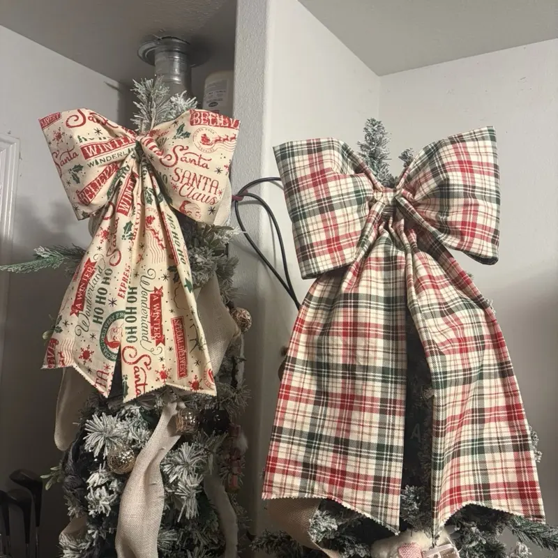Christmas Tree Topper Bow, Versatile Door Decoration Bow for Holiday Festivities