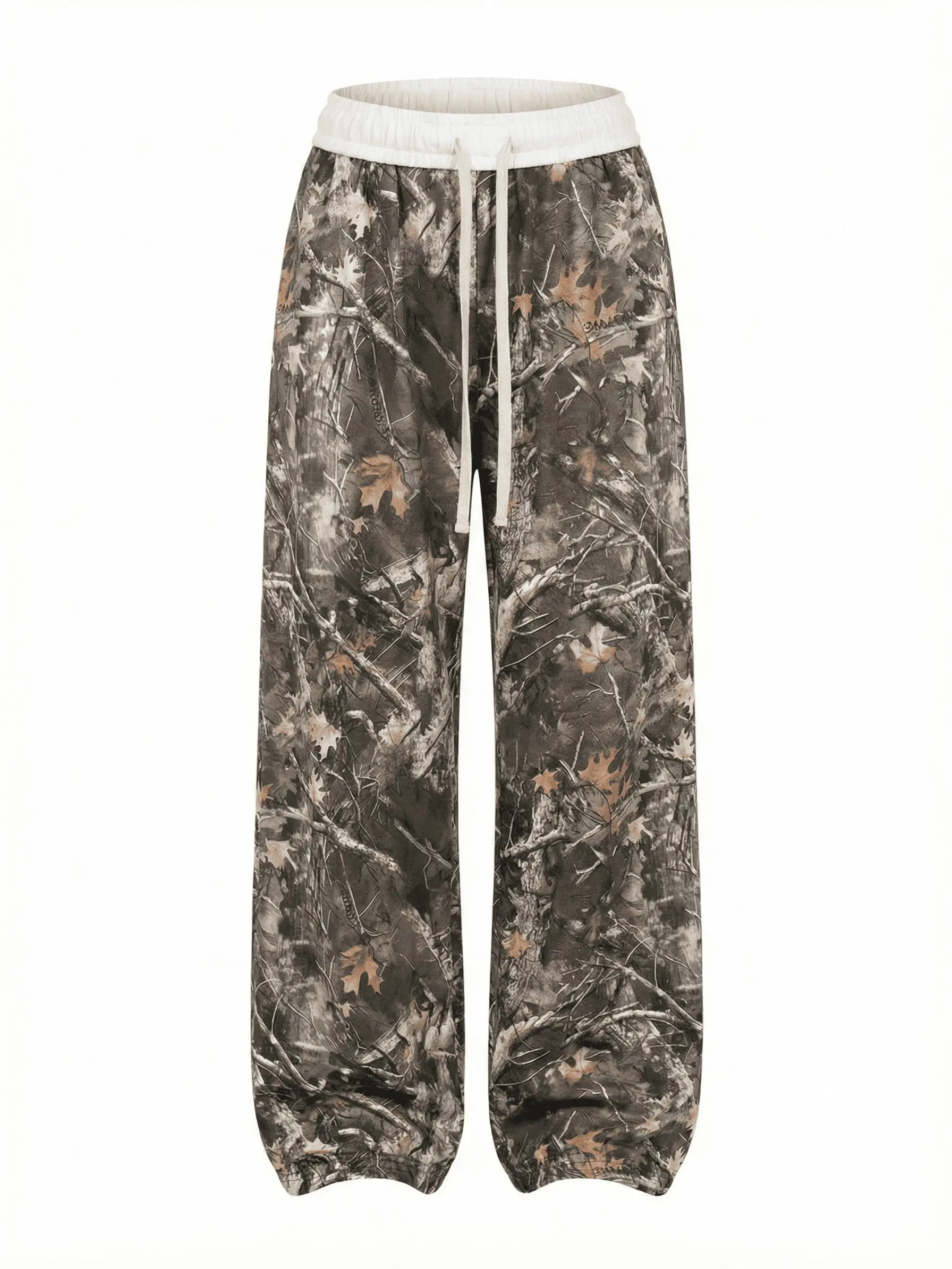 Women's Army Green Camo Wide-Leg Knit Sweatpants - Stretchy, Basic, Baggy Oversize Loose Casual Bottoms for Spring/Summer Student Back to School Wear Boho Chic Trousers Womenswear, Camouflage-Colored Pants