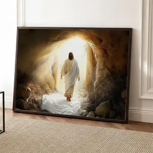 [sale off up to 40%] [Frame Canvas] Jesus Resurrection Empty Tomb Wall Art, Landscape He Is Risen Christian Decor, Easter Faith Canvas Print