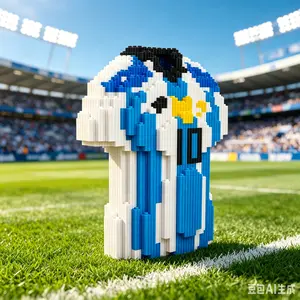 Premium Mini Building Blocks Soccer Jersey #10 Model Kit - 7.5 Inch Micro Brick Football Shirt Construction Set, Wear-Resistant ABS 3D Puzzle, Perfect Collectible Gift for Boys, Men, Fan Pride