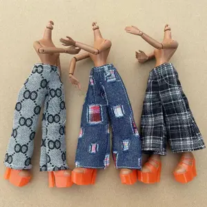 1/6 Doll Trousers Handmade DIY Accessories Vintage Hip-pop Clothing