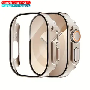 Ultra-Thin Hard PC Watch Screen Protector Case (49mm), Built-In Tempered Glass for iWatch Ultra/Ultra 2, Durable Protective Cover