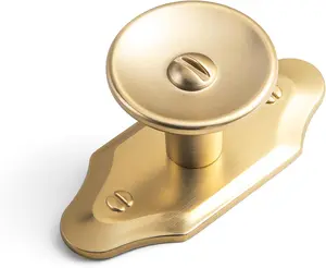 6 Pack Champagne Bronze Cabinet Knobs with Backplate, Modern Luxury Round Drawer Pulls with Decorative Plate, Solid Zinc Alloy Gold Hardware for Kitchen Cupboard, Dresser, Bathroom Vanity