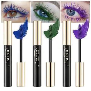 3 Color Colored Mascara Set, Green Blue Purple Mascara Colorful Long Lasting Waterproof Hyperallergenic Mascara for Eyelashes, Purple Blue Green Mascara for Eyelashes Women's Volumizing Eye Mascara Set tubing  mascaras