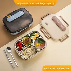 316 Stainless Steel Insulated Lunch Box for Office Workers, Portable Multi-Compartment Lunch Box, Large Capacity Soup Bowl Bento Box