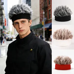 Gojo Satoru Style Wig Beanie - Fuzzy Knit Prank Vibe Anime Icon 2-in-1 Warmth