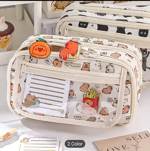 Capybara Large Capacity Pen Case – Cute Aesthetic Cartoon Pencil Pouch, Stationery Organizer for School & Office