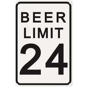 Metal Beer Limit 24 Sign - Funny Vintage Bar Beer Signs For Garage, Home Bar, Bedroom, Coffee Bar, Basement, Shop And Man Cave Decor Wall Art Accessories, Cool Gifts For Men, 8 X 12 Inch
