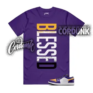 AJ1 Low Court Purple Matching T Shirt, BLESSED Graphic Shirt, 90s Hip Hop Tee, Gift For Women and Man, Unisex T-Shirt, Sneaker Head Gift