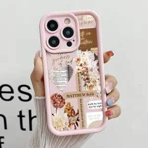 Bible Verse Phone Case, Soft Silicone, Fully Protected and Shockproof For iPhone 17 16 15 Pro Max 14 16Pro 13 12 11 XSMAX Plus Mini Air 17E Pink Trendy Girl Christian