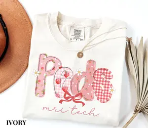 MRI Tech Shirt, Strawberry Comfort Colors MRI Technologist Shirt, Personalized Radiology Tech Gift, Radiology student, Pediatric Mri Tech Cotton Fabric Top Womenswear