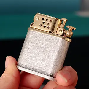 Cool Old Vintage Creative Automatic Lighter Metal Pure Copper Push To Pop Ignition Compact Safety Gift Box Packaging For Camping Outdoor Fire (No Fule)