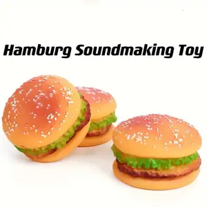 Sounding Burger ～Durable Squeaky Burger Dog Chew Toy for Teething Dogs - Suitable for All Breeds
