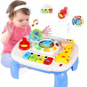 Baby Toys 6-12 Months, Musical Learning Table Toys  1 2 3 Year Old Boys Girls Early Education Activity Center Toys  7 8 9 10 18 Months Kids Toddler Valentines'Day Birthday Gifts