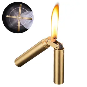 Vintage Trench Lighter, Cool Copper Lighter, Windproof Brass Lighters for Men Dad Husband (Fuel Not Included), Novelty Gifts for Men Dad Husband