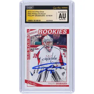Philipp Grubauer Washington Capitals Autographed 2013-14 Upper Deck O-Pee-Chee #562 CGC Fanatics Witnessed Authenticated Auto 10 Rookie Card - Fanatics Authentic Certified