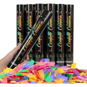 12 Inch 6 Pack Biodegradable Confetti Cannons Multicolor Confetti Poppers for Wedding Birthday Party Christmas Eve and New Year Gifts