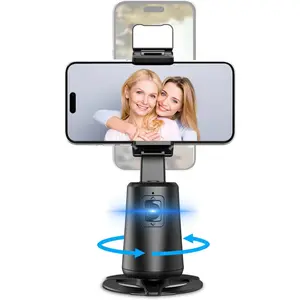 ADYSS Auto Face Tracking Tripod, 360° Rotation Auto Tracking Phone Stand with Fill Ligh and Smart Gesture Control, No APP Required, AI Face Tracking Phone Holder for Live, Vlogo, Streaming, Tiktok