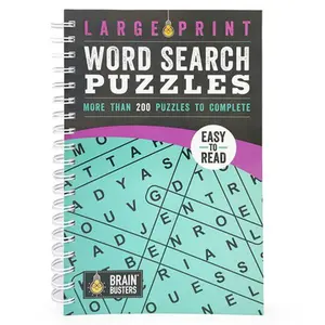Large Print Word Search Puzzles Teal: More Than 200 Puzzles to Complete -- Parragon Books, Spiral Bound, Comb or Coil