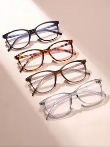 Unisex Anti-Blue Light Glasses, Classic Modern Style, Plastic Frame, Trendy Casual Frames, Fashionable Frames Glasses, Ideal for Office Reading TV Gaming Phone Use, 4 Pairs Pack, Trendy Casual Eyeglasses, Stylish Trendy Eyewear