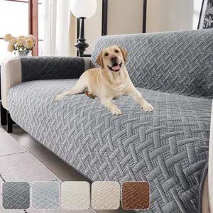 Pet Friendly Sofa Cover for 2/3/4 Seater Couch, Non Slip Washable Furniture Protector, Anti Scratch Couch Cushion Slipcover for Dogs & Cats, Universal Sofa Pad, Decorative Sofa Throw Mat for Living Room, Soft Sofa Protector