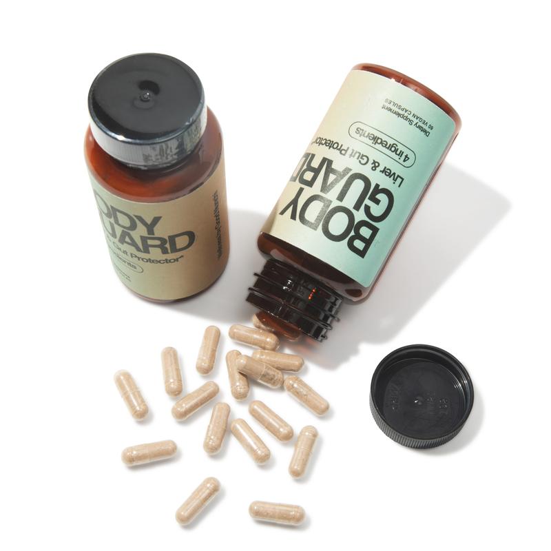 Bodyguard Liver Detox & Gut Health, Setria Glutathione 250mg, Master Antioxidant, Post-Celebration Formula, Red Flush Support, Vegan, Gluten Free, Made in USA, 4 Ingredients, 60 Capsules