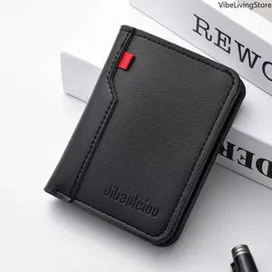 1Pc New Ultra-thin Mini Soft PU Leather Credit Card Wallet Holder Short Vertical High Quality Men's Wallet
