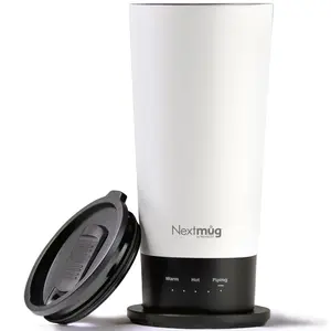 Nextmug Go - Temperature-Controlled, Self-Heating Travel Mug (White - 16 oz.)